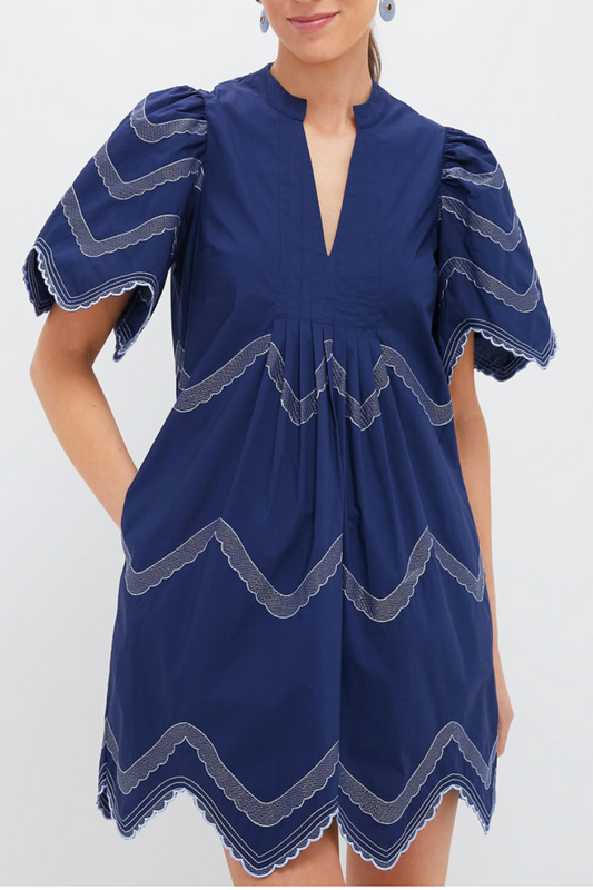 V-Neck Embroidered Dress