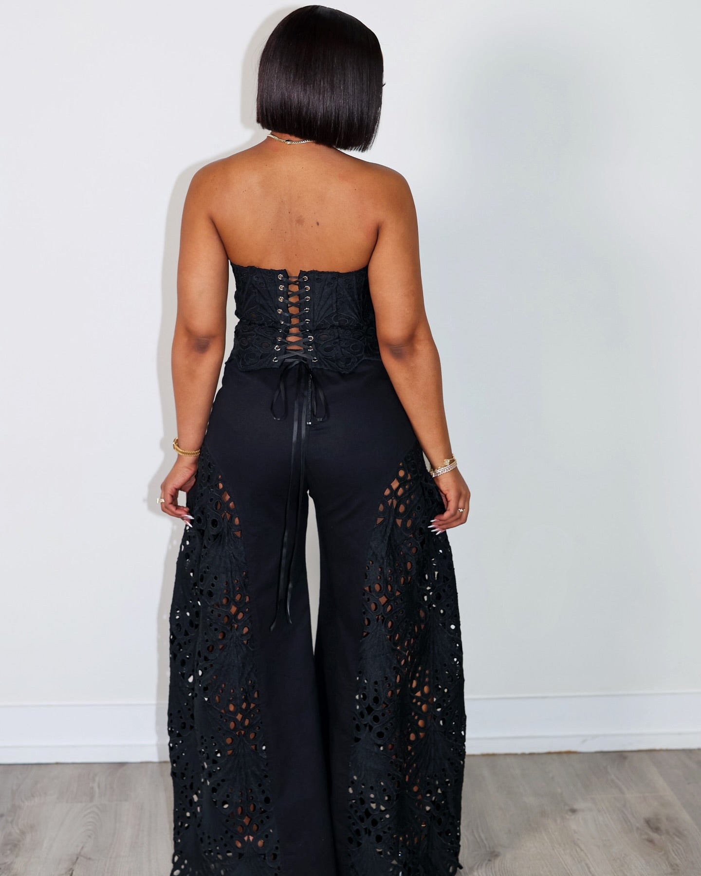 Elegant embroidery two piece set