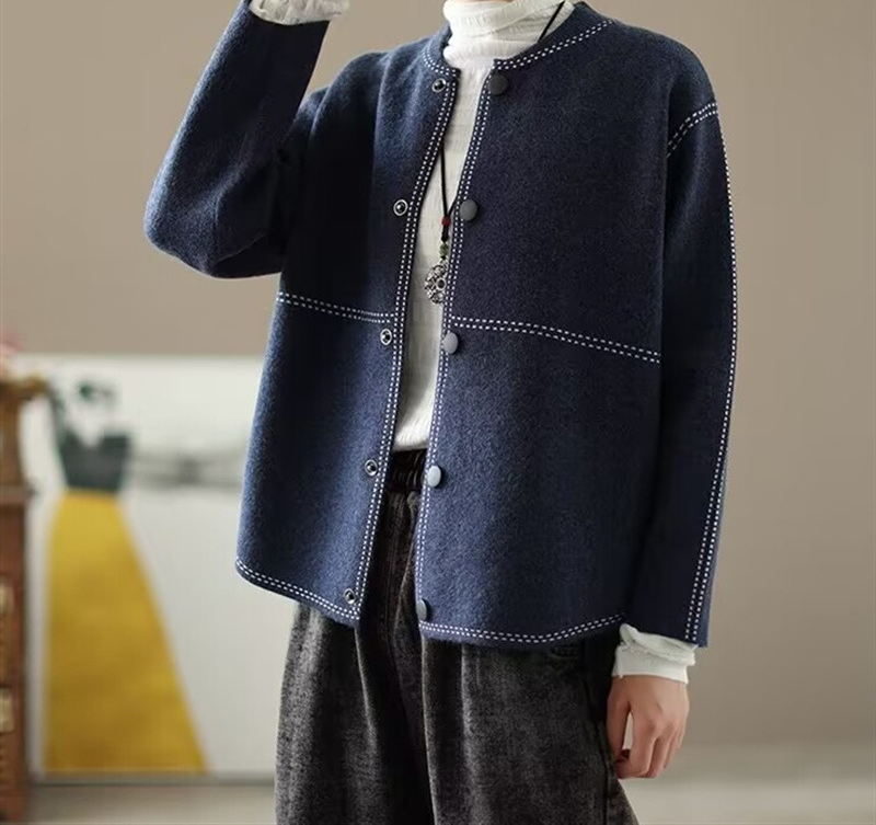 Women's Classic Knit Bomber Cardigan Jacket Top