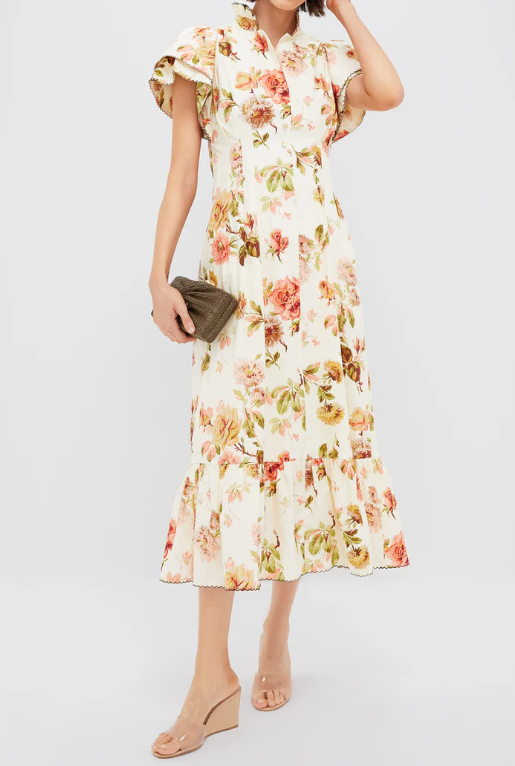 Chic Flying Sleeve Printed Dress
